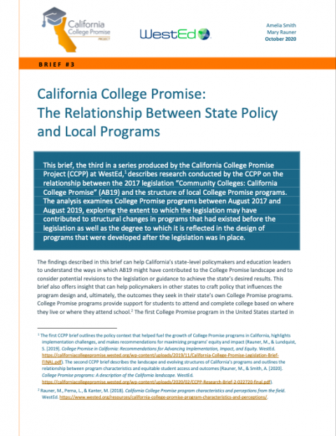 Our Work | California College Promise